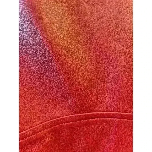 VEDA Baby Jane Leather Moto Jacket Red Size Small - Picture 12 of 14